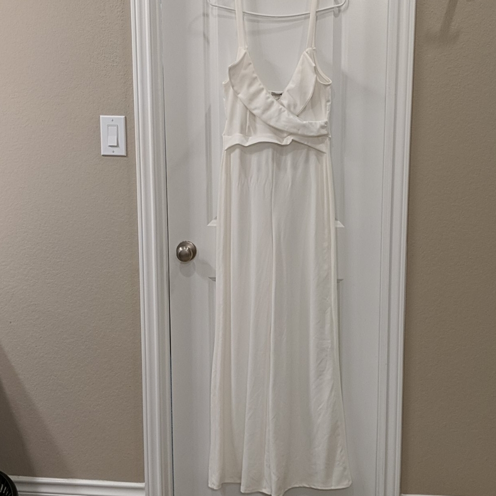 White wide leg jumpsuit